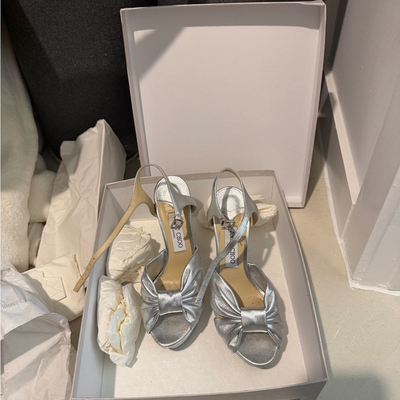 Jimmy Choo HELOISE Silver Heels - Picture 9 of 10